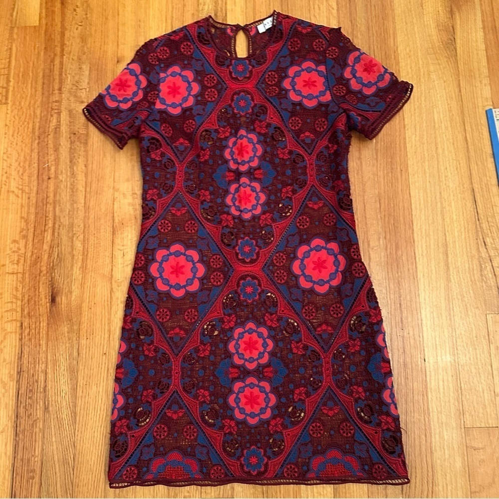 SANDRO RED LACE DRESS size FR3 # - Picture 2 of 14